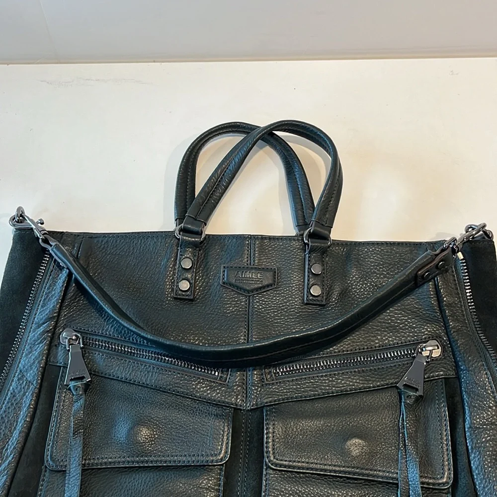 Aimee Kestenberg women’s leather satchel in Majestic Green. - Picture 3 of 16